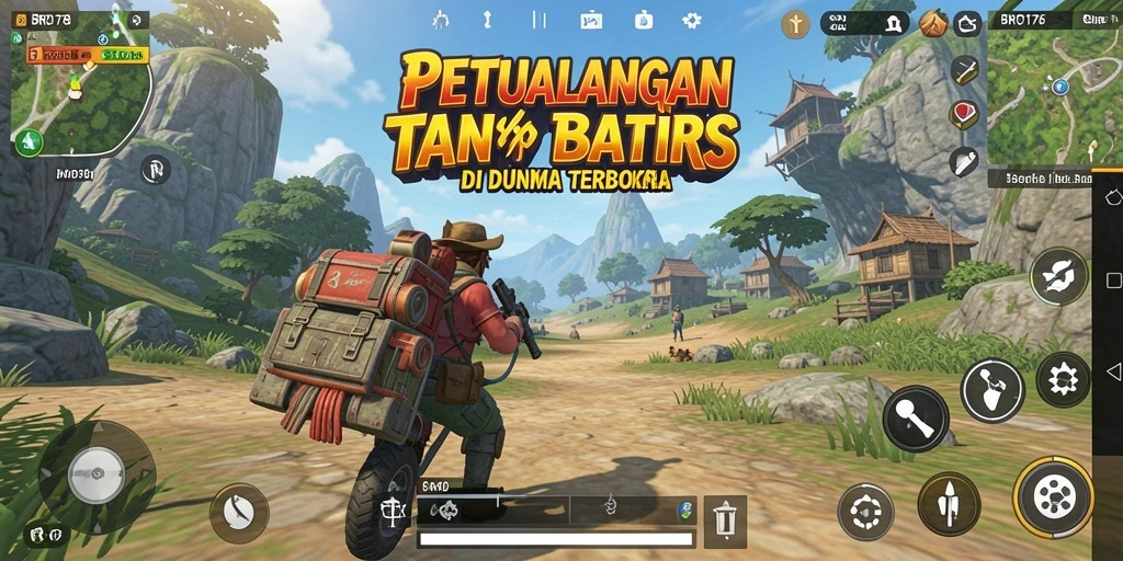 Screenshot dari gameplay BRO178 yang menunjukkan pemandangan indah dalam dunia terbuka.
