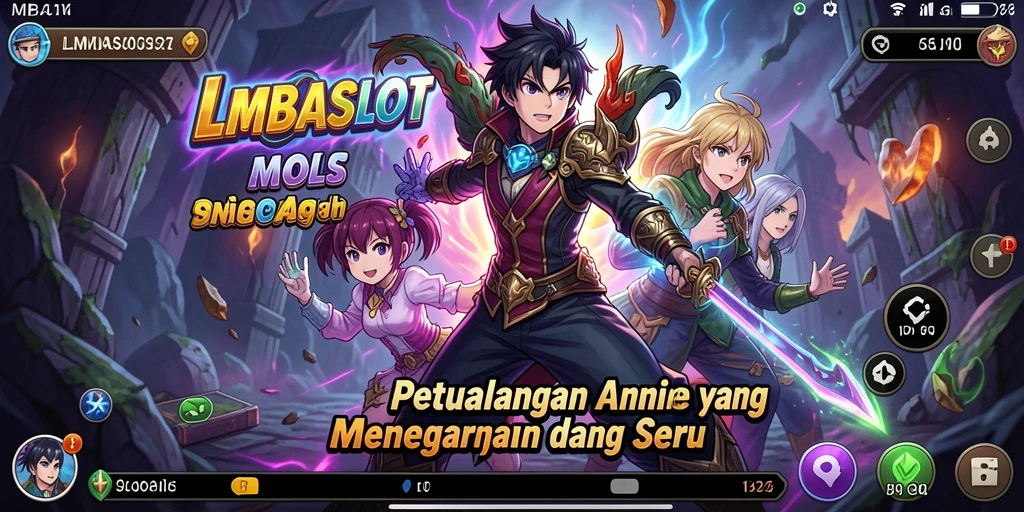 Tampilan menawan gameplay LMBASLOT dengan karakter anime yang dinamis.