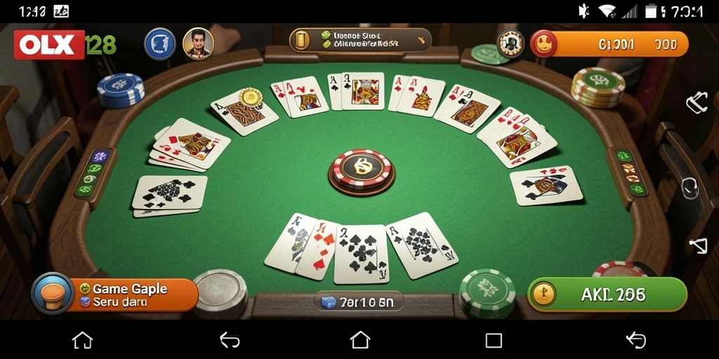 Tampilan gameplay Gaple yang seru dan interaktif di OLX128.