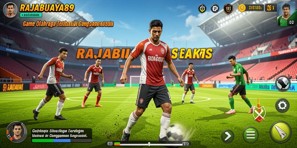 Screenshot menunjukkan aksi mendebarkan dalam game olahraga RAJABUAYA89.