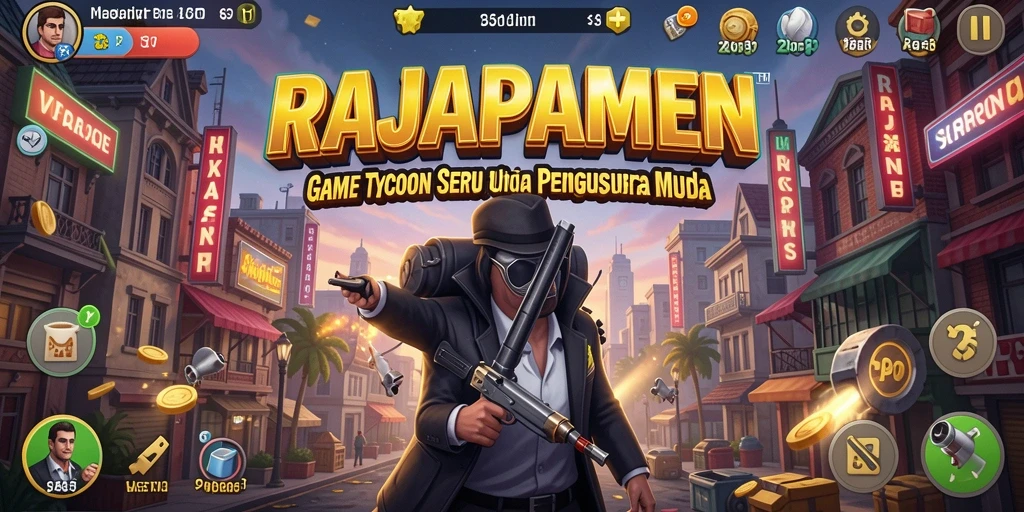 Tangkapan layar gameplay RAJAPAMEN menampilkan strategi bisnis yang cerdas.