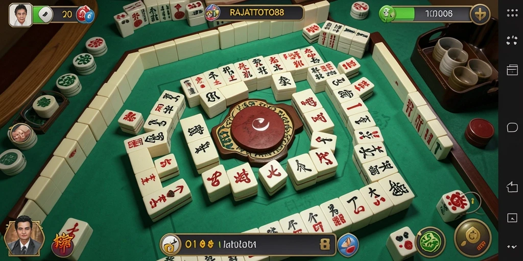 Tampilan gameplay seru dalam permainan Mahjong RAJATOTO88.