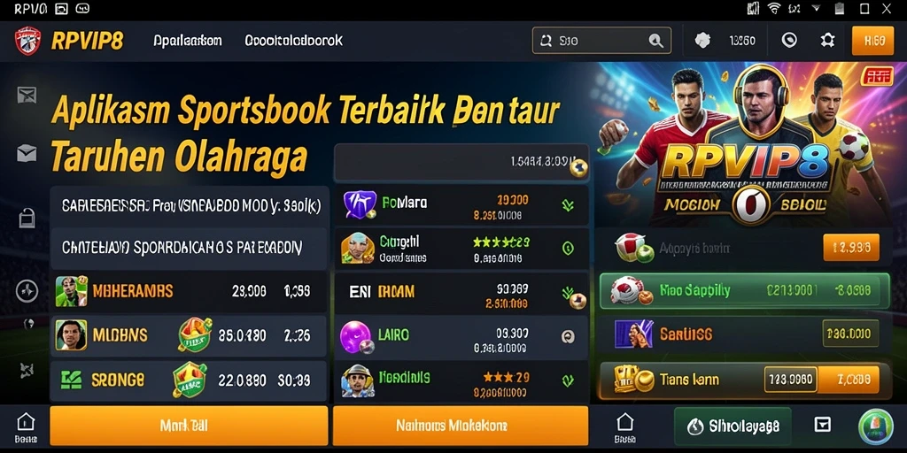 Tampilan gameplay menarik di RPVIP8 dengan banyak opsi taruhan.