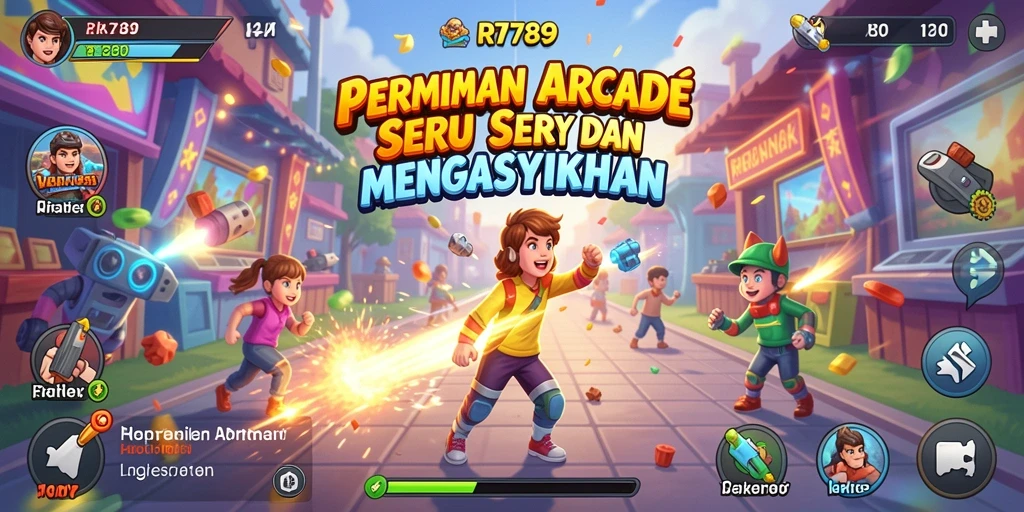 Tangkapan layar utama RR789 menampilkan aksi gameplay Arcade yang intens.