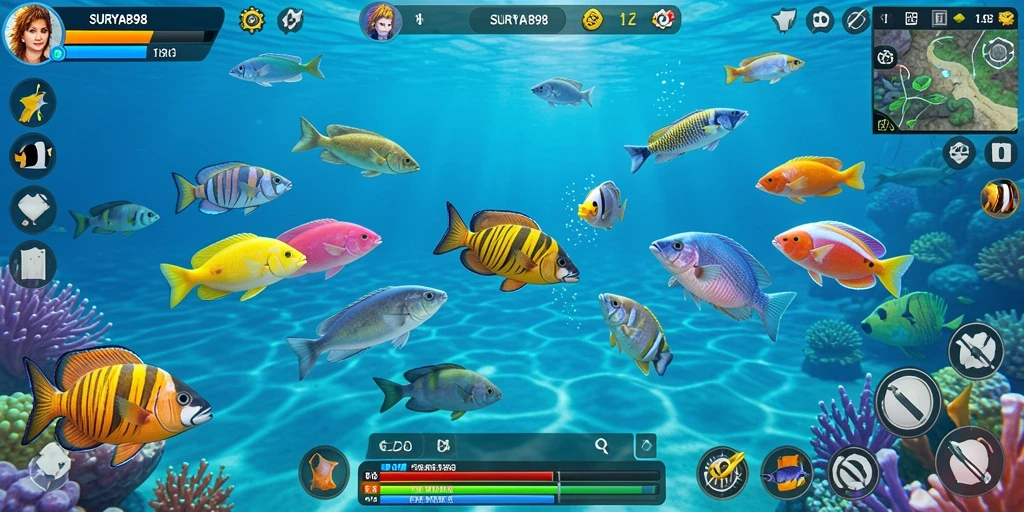 Gameplay seru dan menarik dari SURYA898 saat menembak ikan.