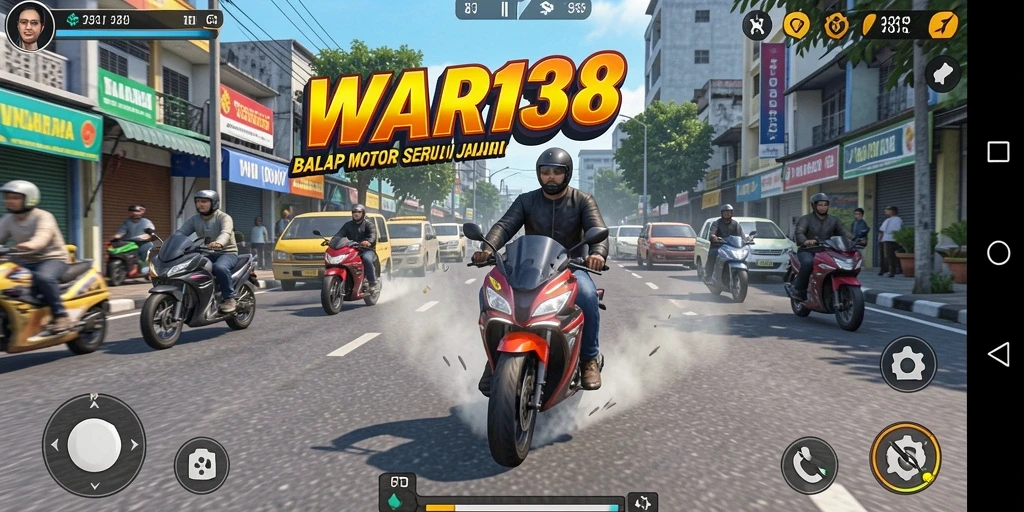 Tangkapan layar spektakuler dari gameplay balap motor yang mendebarkan.